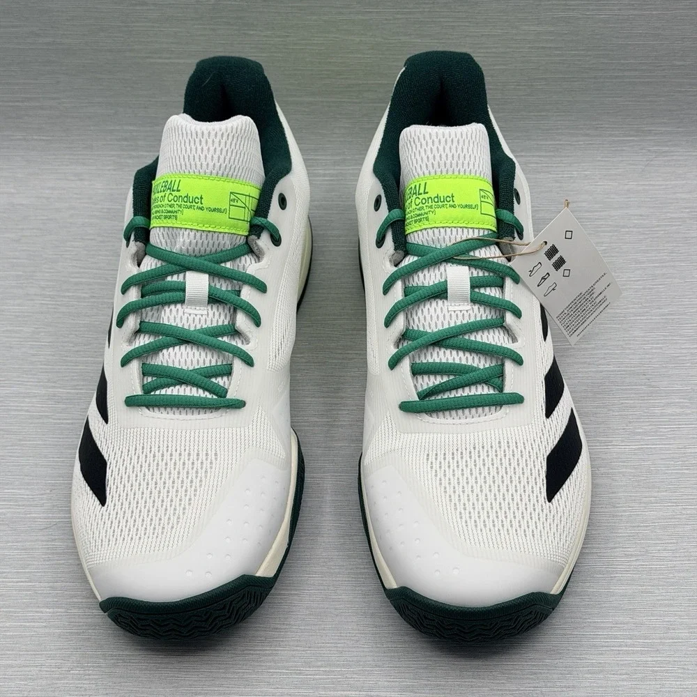 Adidas Men's 12 Pickleball  Shoes White Green Courtflash Tennis HC JQ0695